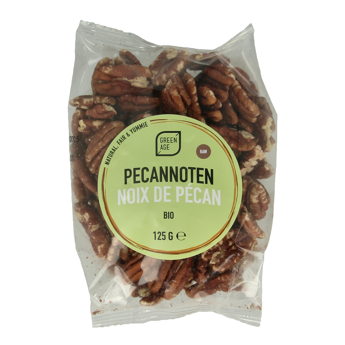 Greenage Pecannoten raw bio 125.00 Gram