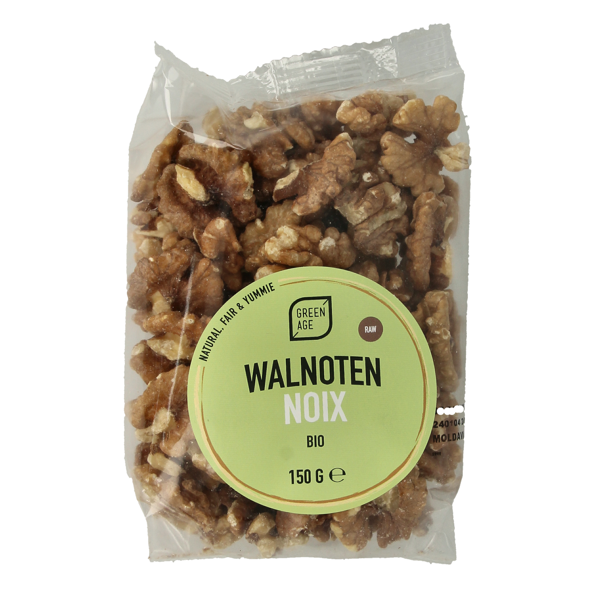 Greenage Walnoten raw bio 150.00 Gram