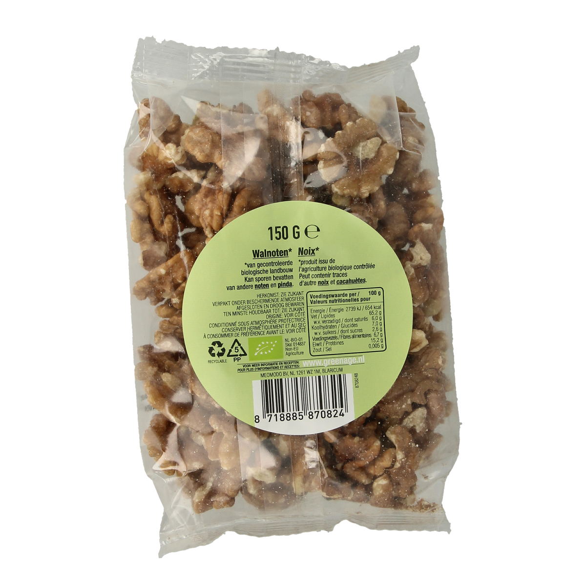 Greenage Walnoten raw bio 150.00 Gram