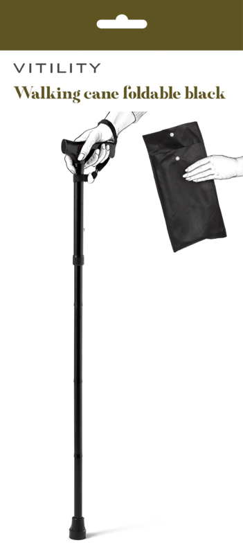 Vitility Wandelstok opvouwbaar zwart 1.00 Stuks