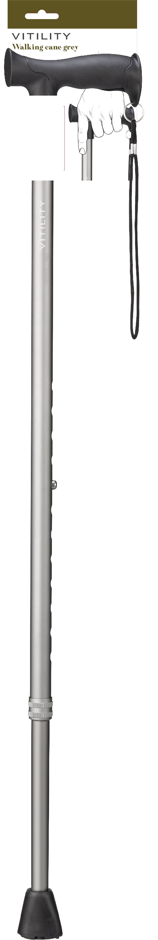 Vitility Wandelstok grijs 1.00 Stuks