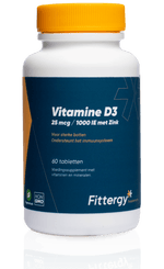 Fittergy Vitamine D3 25mcg met zink 60.00 Tabletten