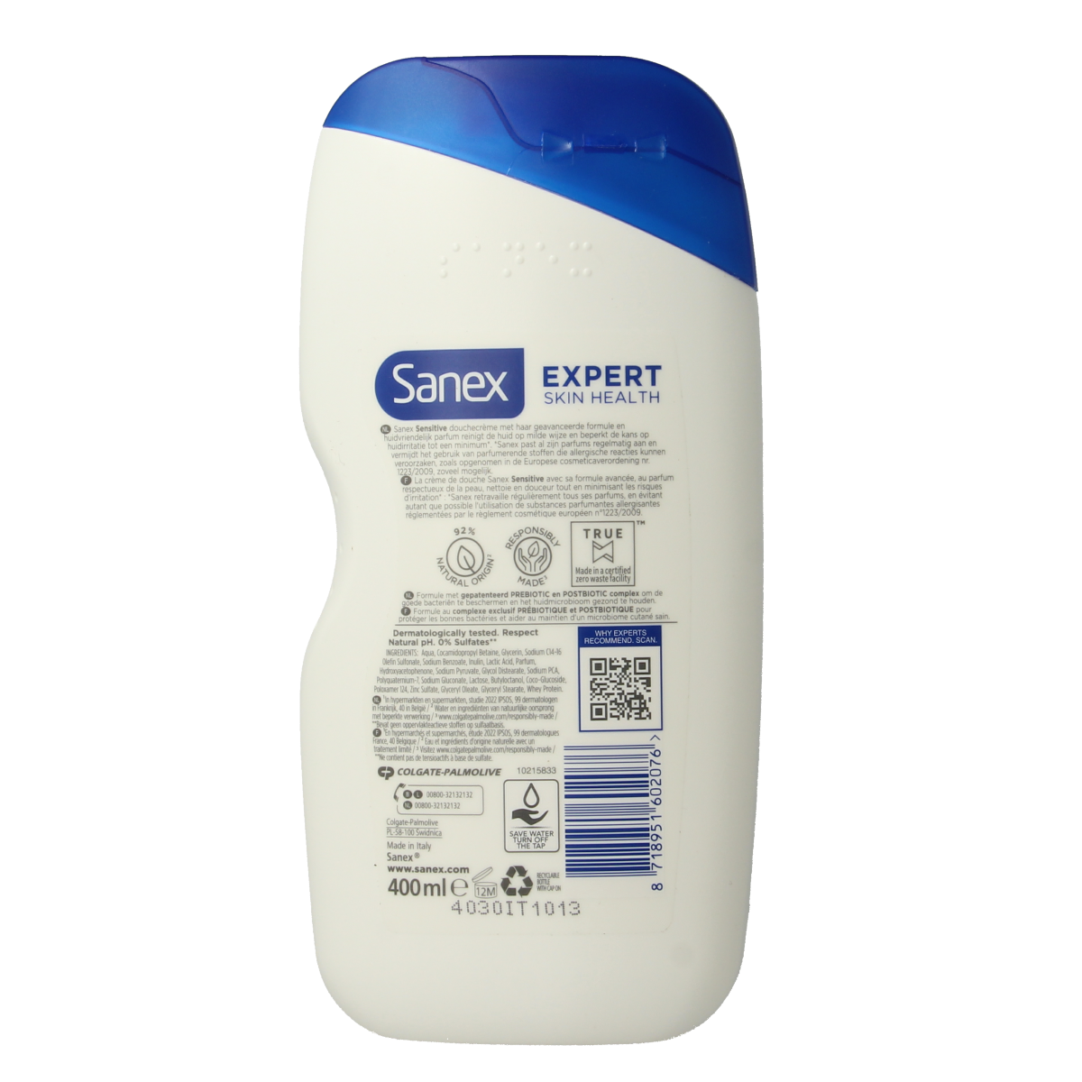 Sanex Expert skin health sensitive douchegel 400.00 Milliliter