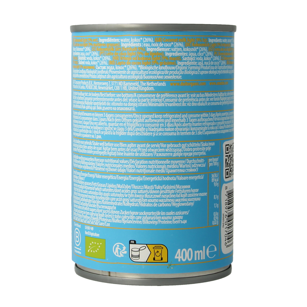 Amaizin Cocosmelk light bio 400.00 Milliliter