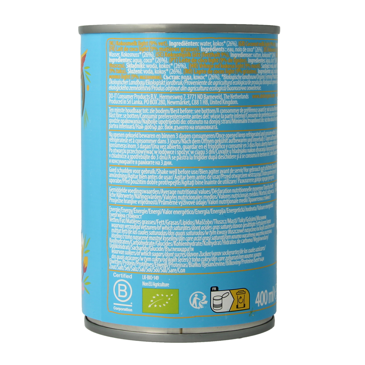 Amaizin Cocosmelk light bio 400.00 Milliliter