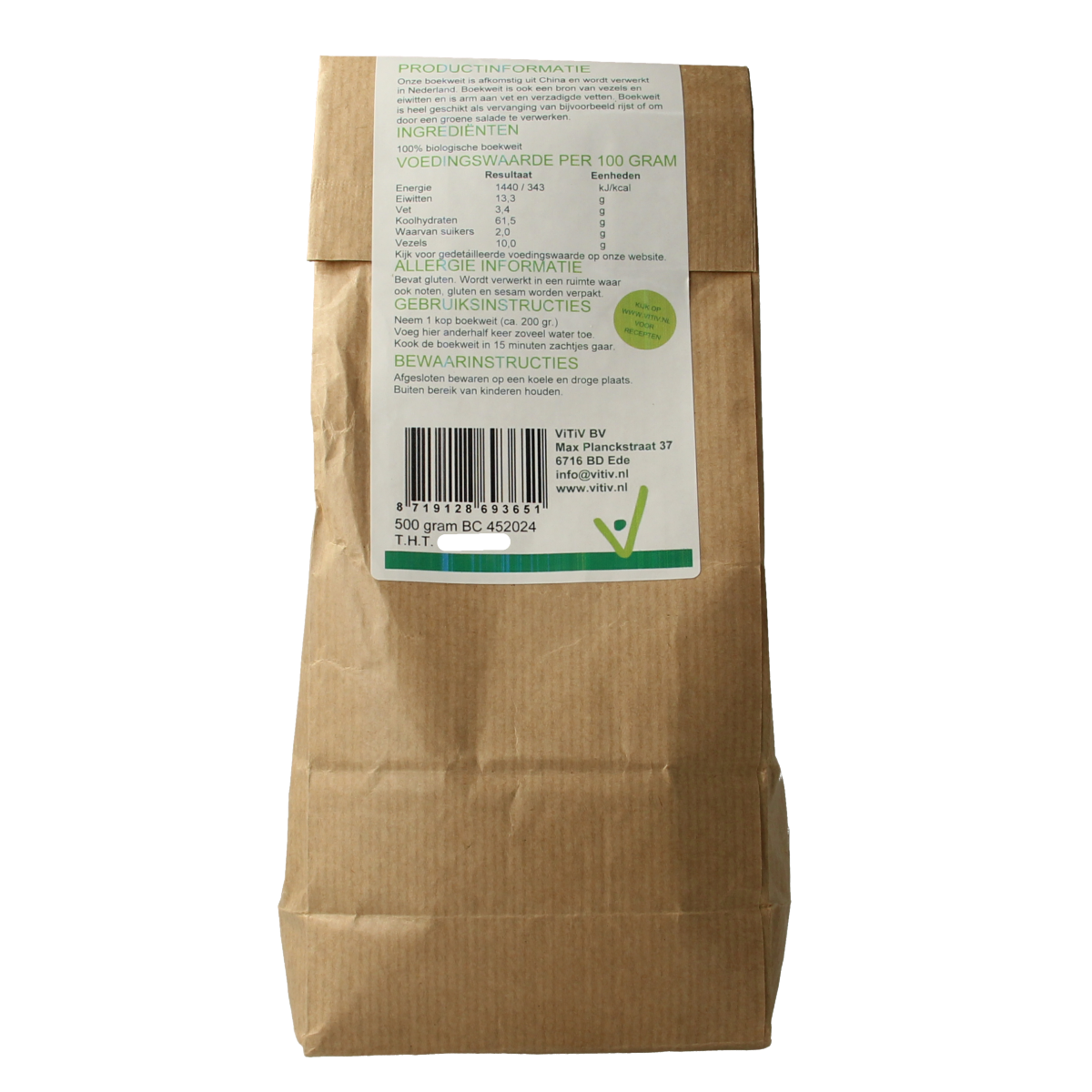 Vitiv Boekweit bio 500.00 Gram