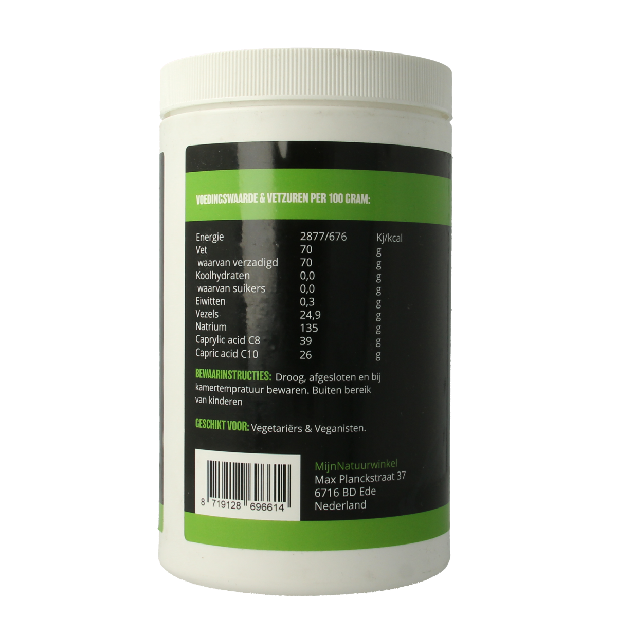 MijnNatuurwinkel MCT poeder vegan 500.00 Gram