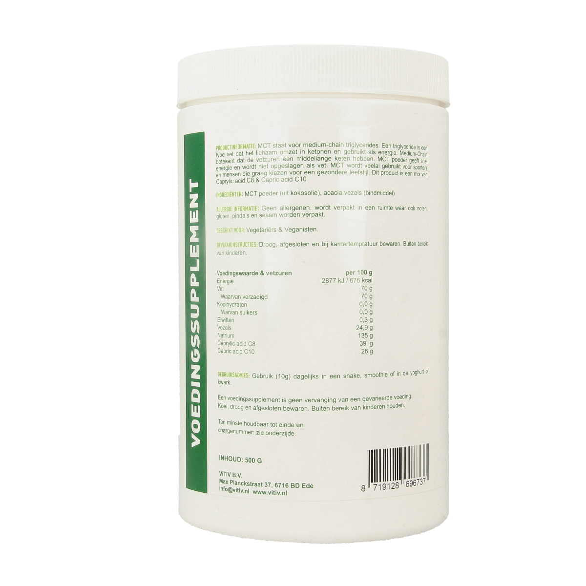 Vitiv MCT poeder vegan 500.00 Gram