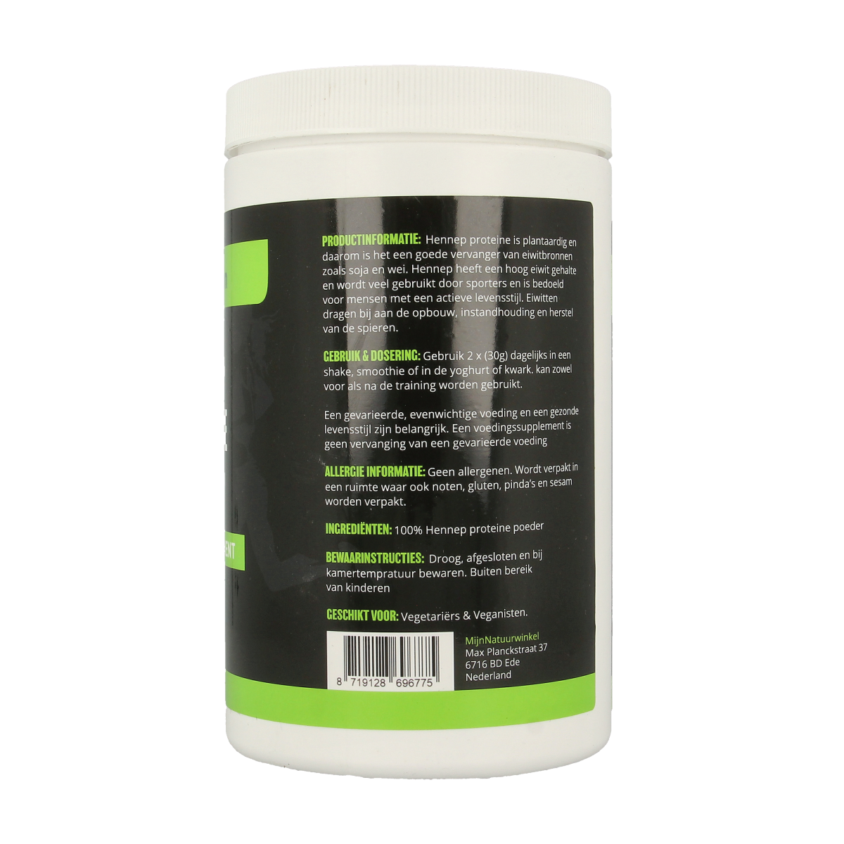 MijnNatuurwinkel Hennep proteine vegan 500.00 Gram