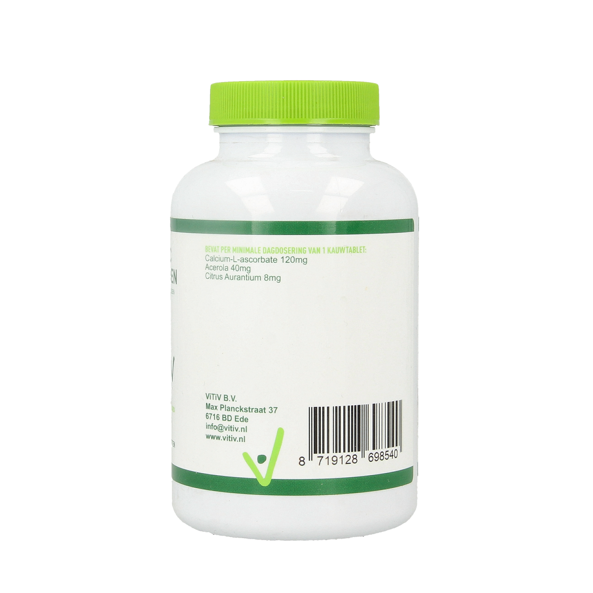 Vitiv Kinder vitamine C zuurvrij 120mg 100.00 Kauwtabletten