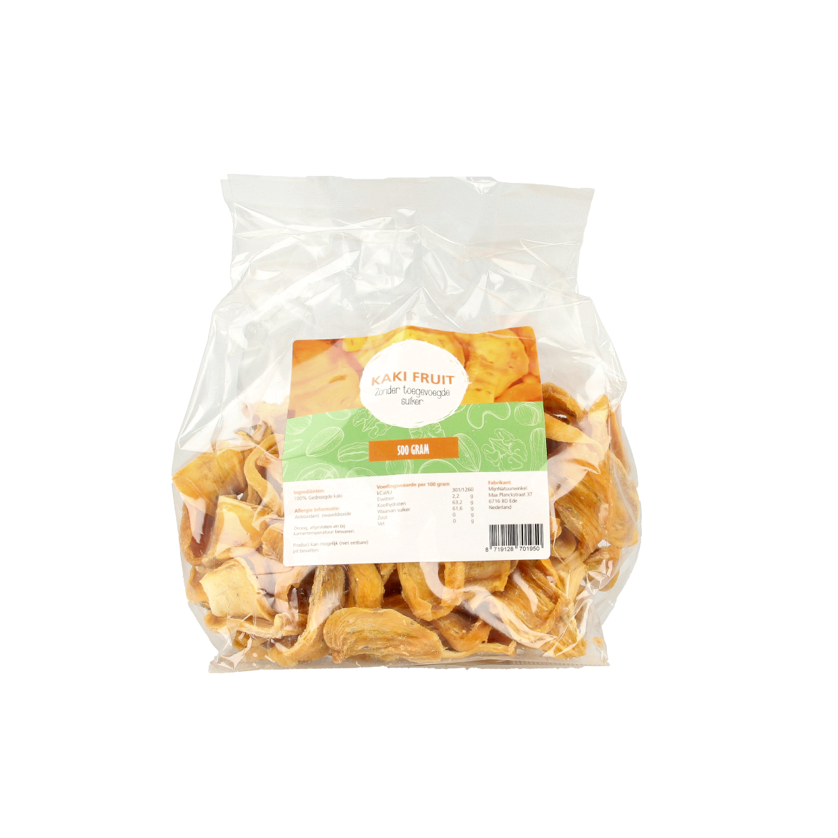 MijnNatuurwinkel Gedroogde kaki fruit 500.00 Gram