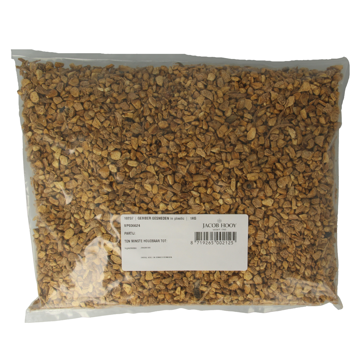 Jacob Hooy Gember geschild gesneden 1.00 Kilogram