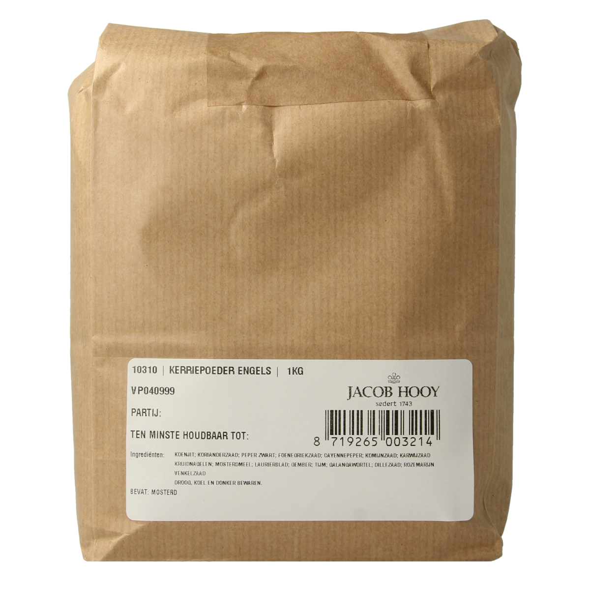 Jacob Hooy Kerriepoeder Engels 1.00 Kilogram