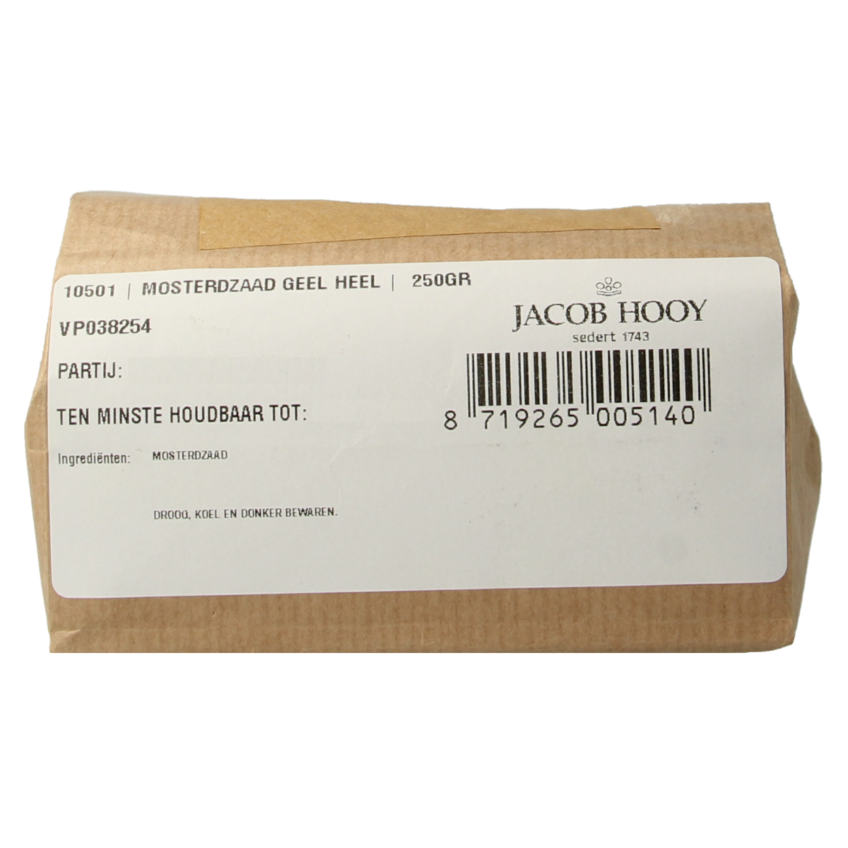 Jacob Hooy Mosterdzaad geel heel 250.00 Gram