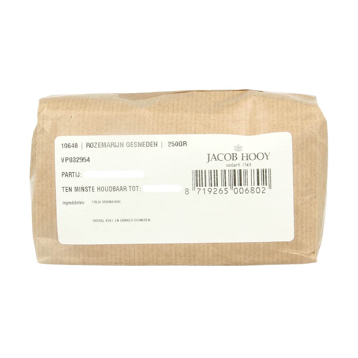 Jacob Hooy Rozemarijn gesneden 250.00 Gram