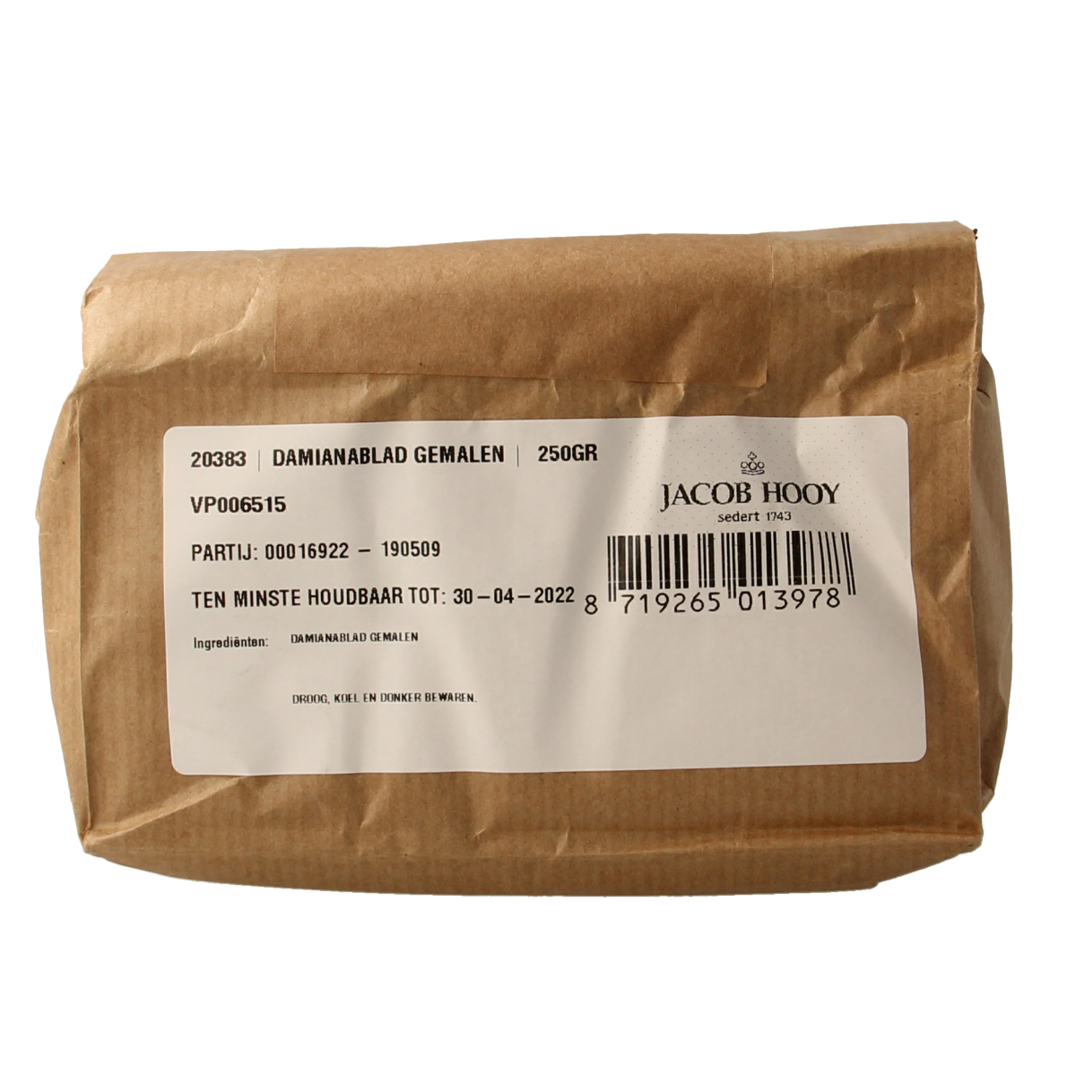 Jacob Hooy Damiana blad gemalen 250.00 Gram