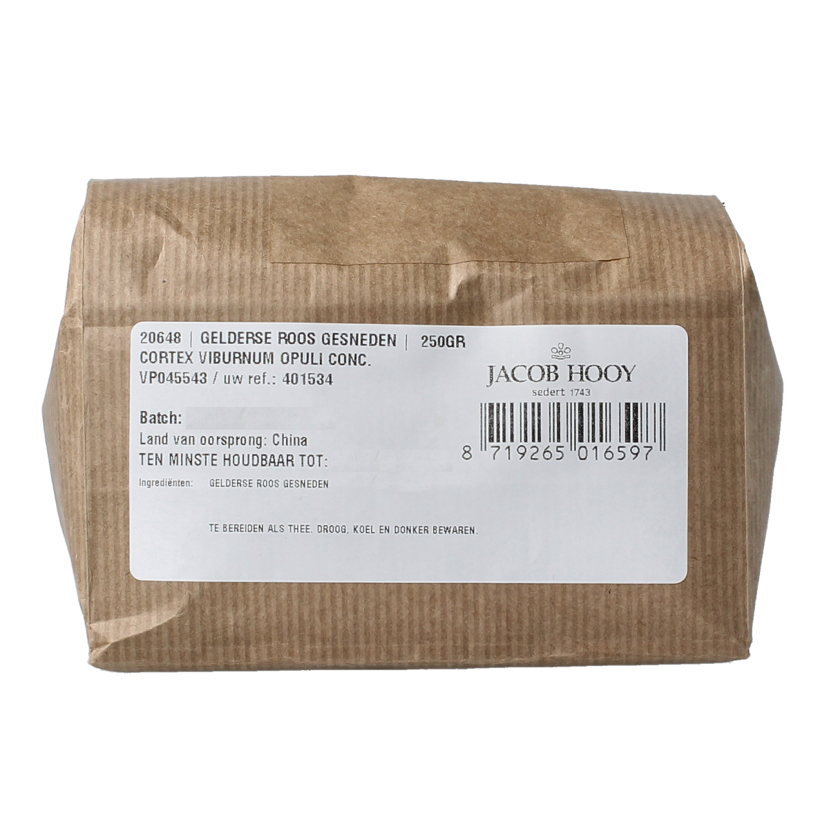 Jacob Hooy Gelderse roos gesneden 250.00 Gram