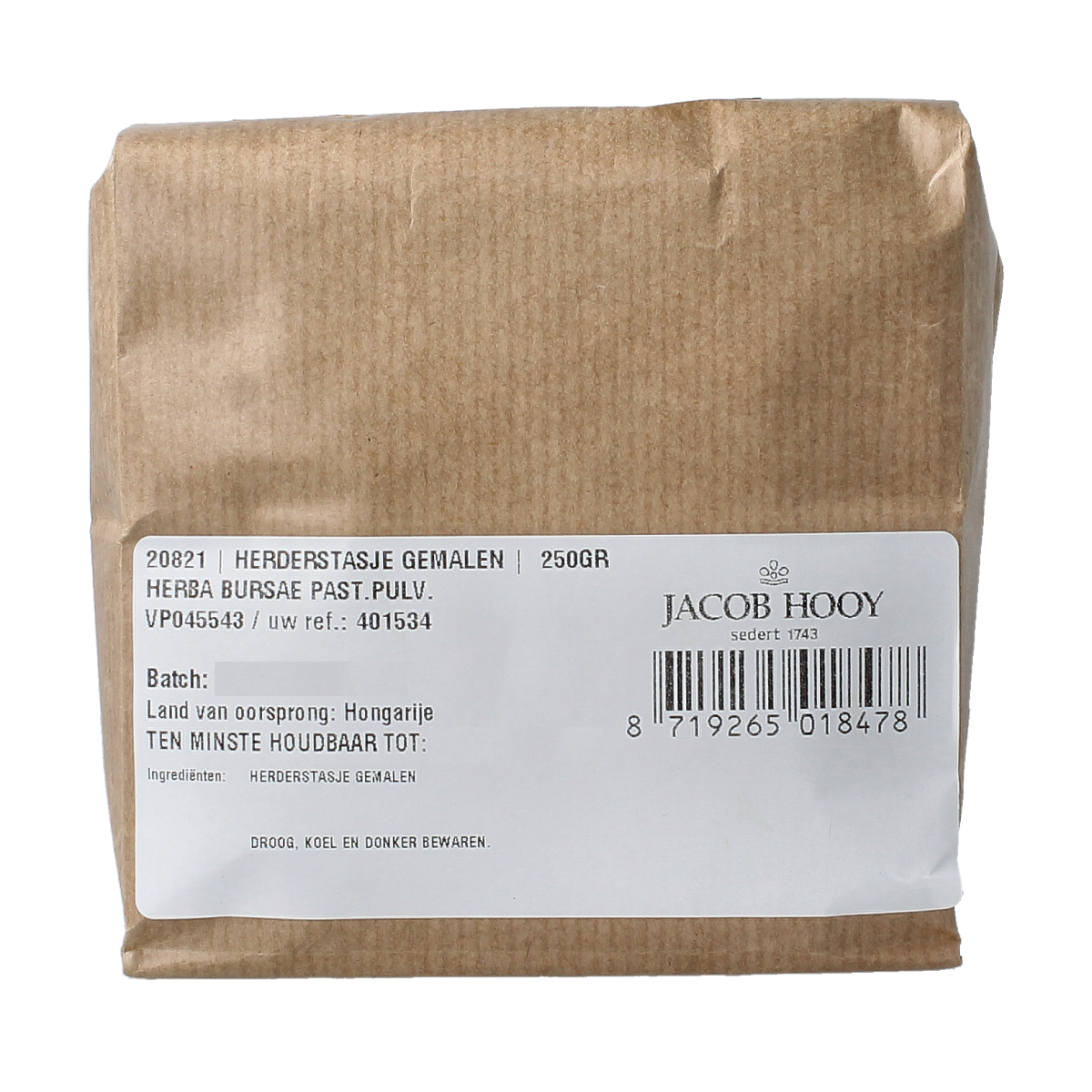 Jacob Hooy Herderstasje gemalen 250.00 Gram