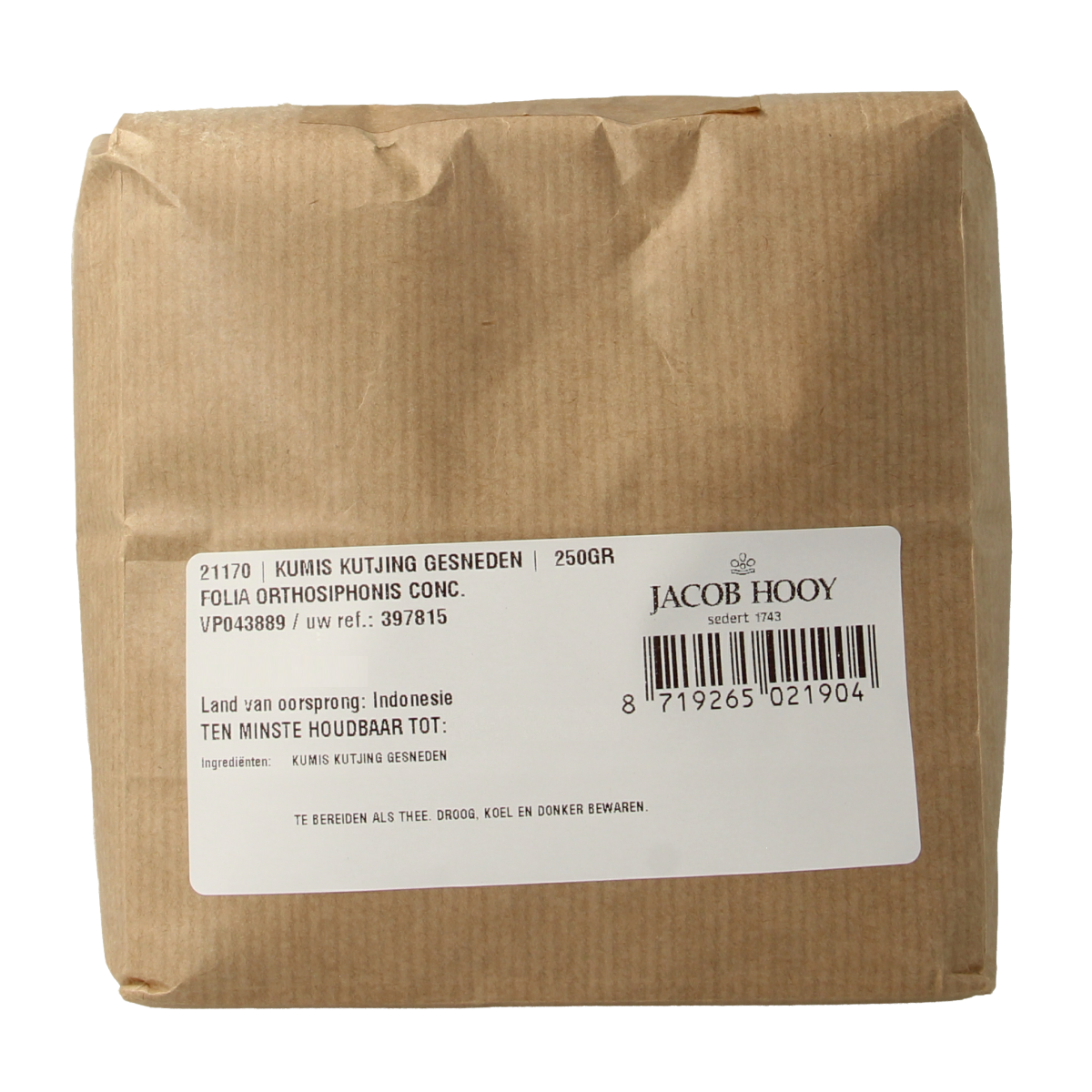 Jacob Hooy Kumis kutjing gesneden 250.00 Gram
