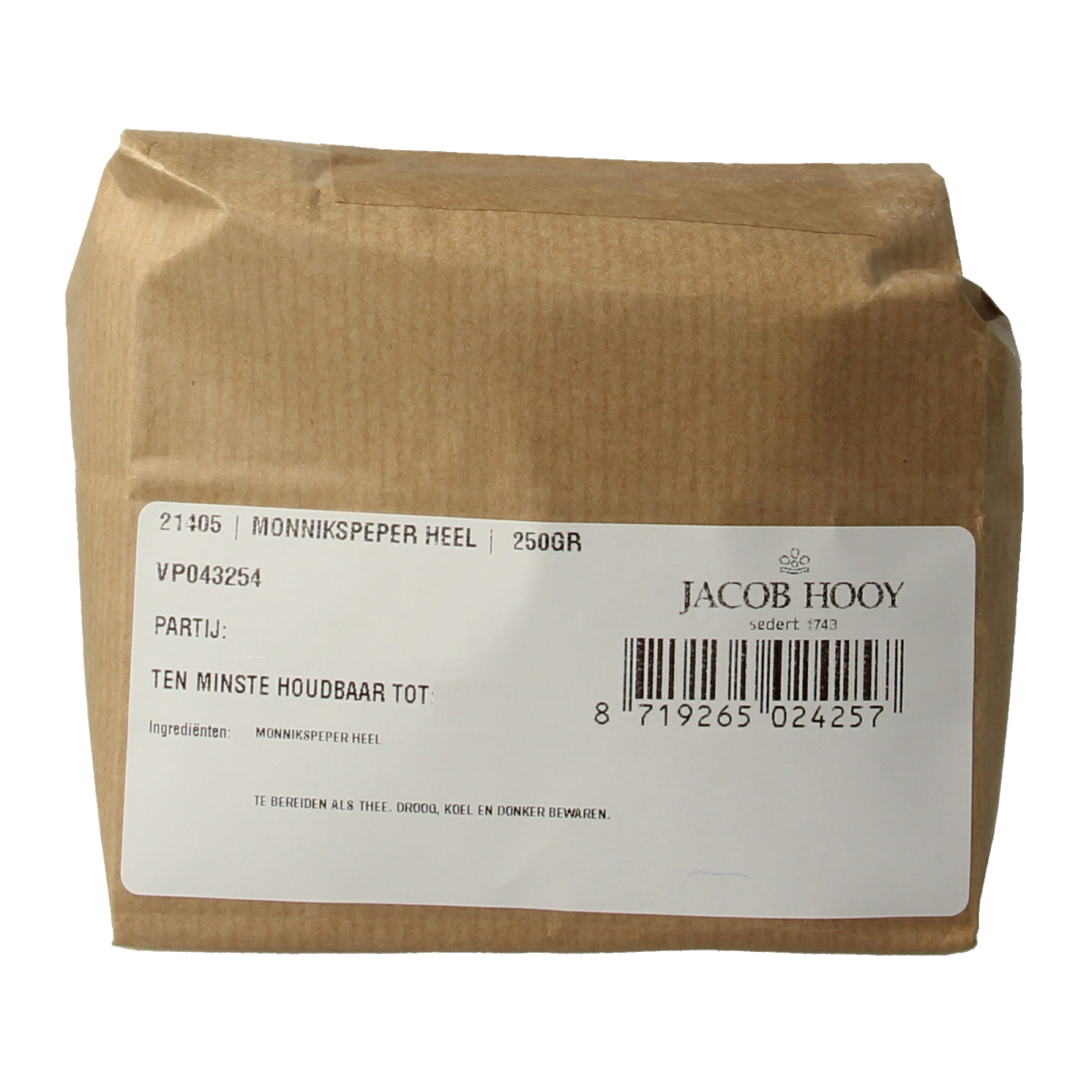 Jacob Hooy Monnikspeper 250.00 Gram
