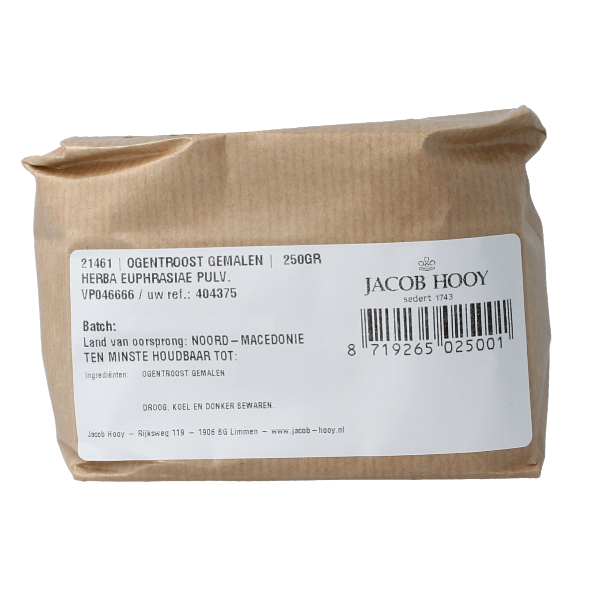 Jacob Hooy Ogentroost gemalen 250.00 Gram