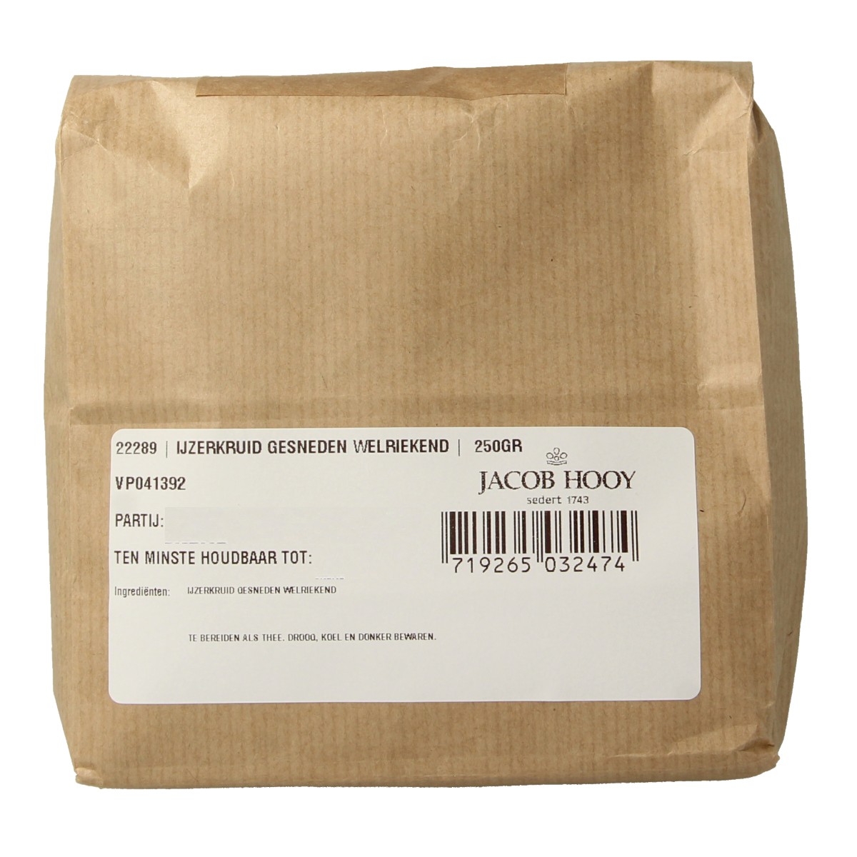 Jacob Hooy IJzerkruid gesneden welriekend 250.00 Gram