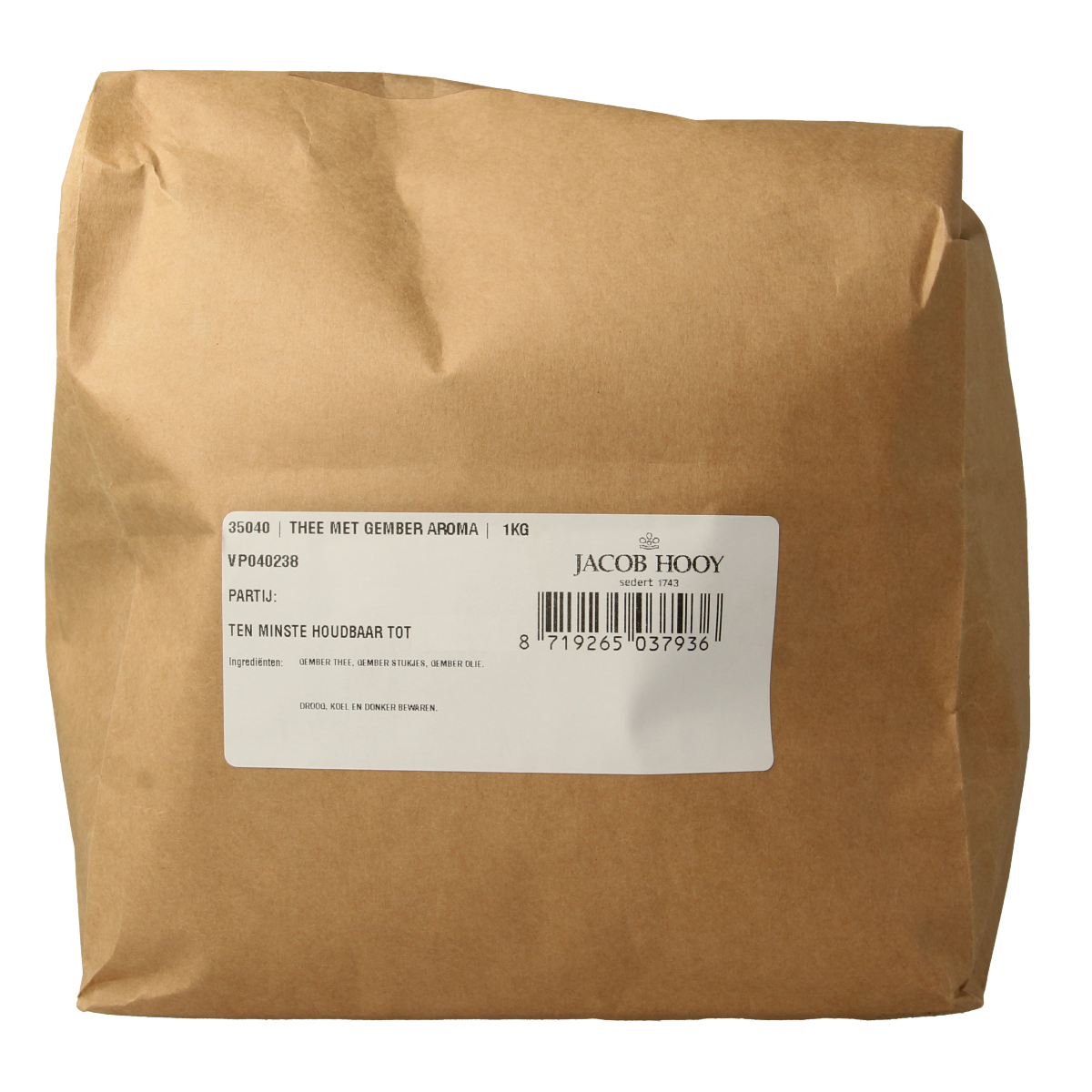 Jacob Hooy Thee met gember aroma  1.00 Kilogram