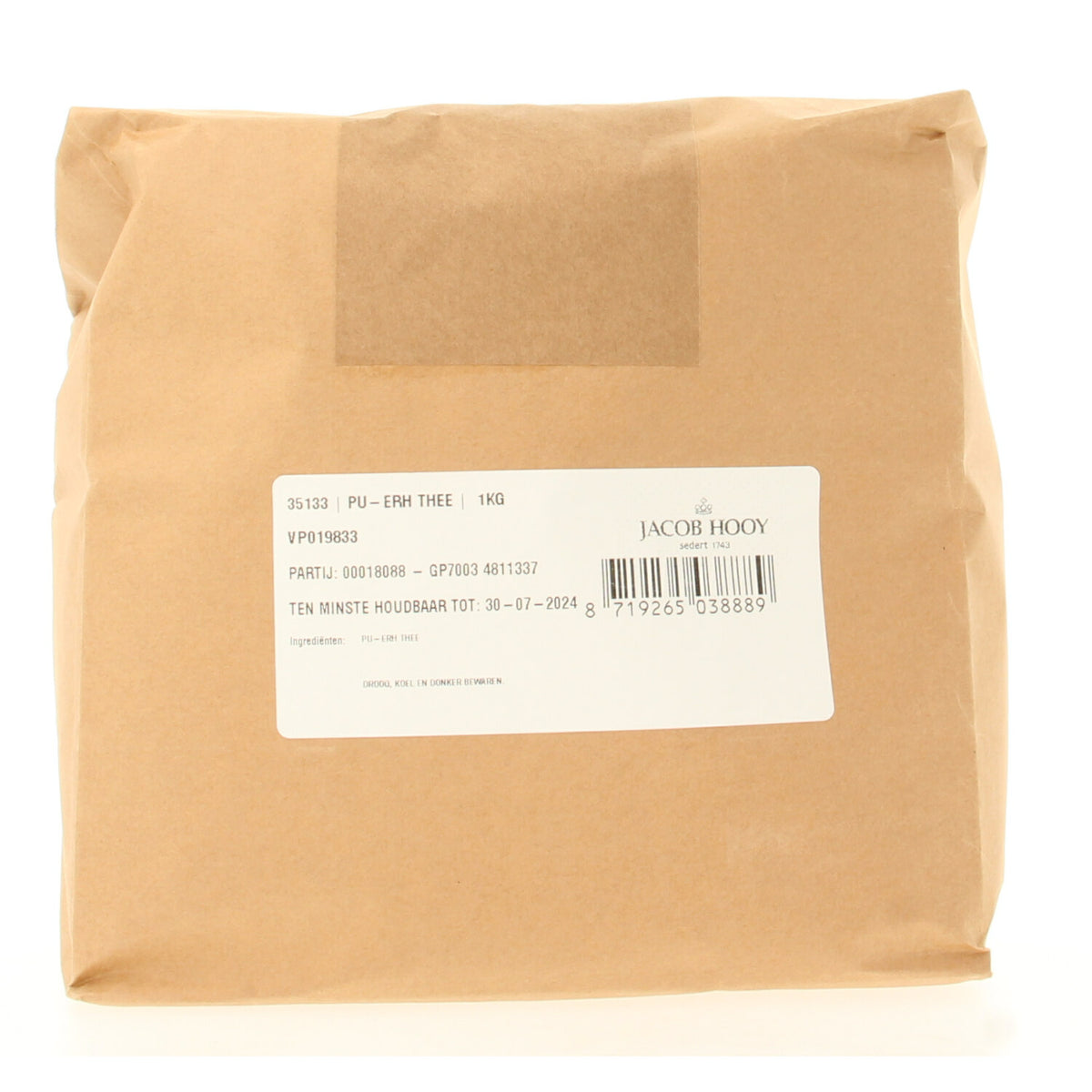 Jacob Hooy Pu erh thee 1.00 Kilogram
