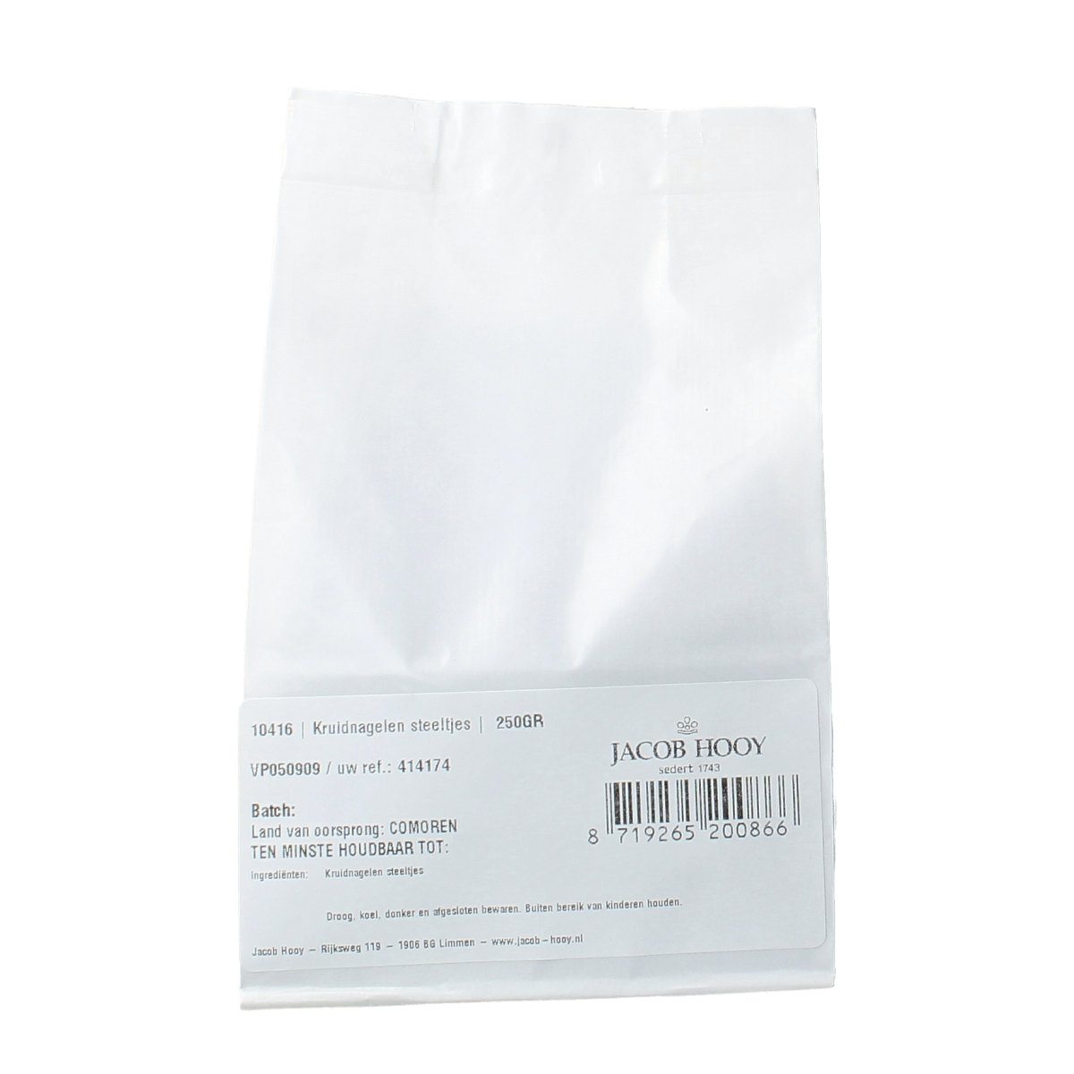 Jacob Hooy Kruidnagel steeltjes 250.00 Gram