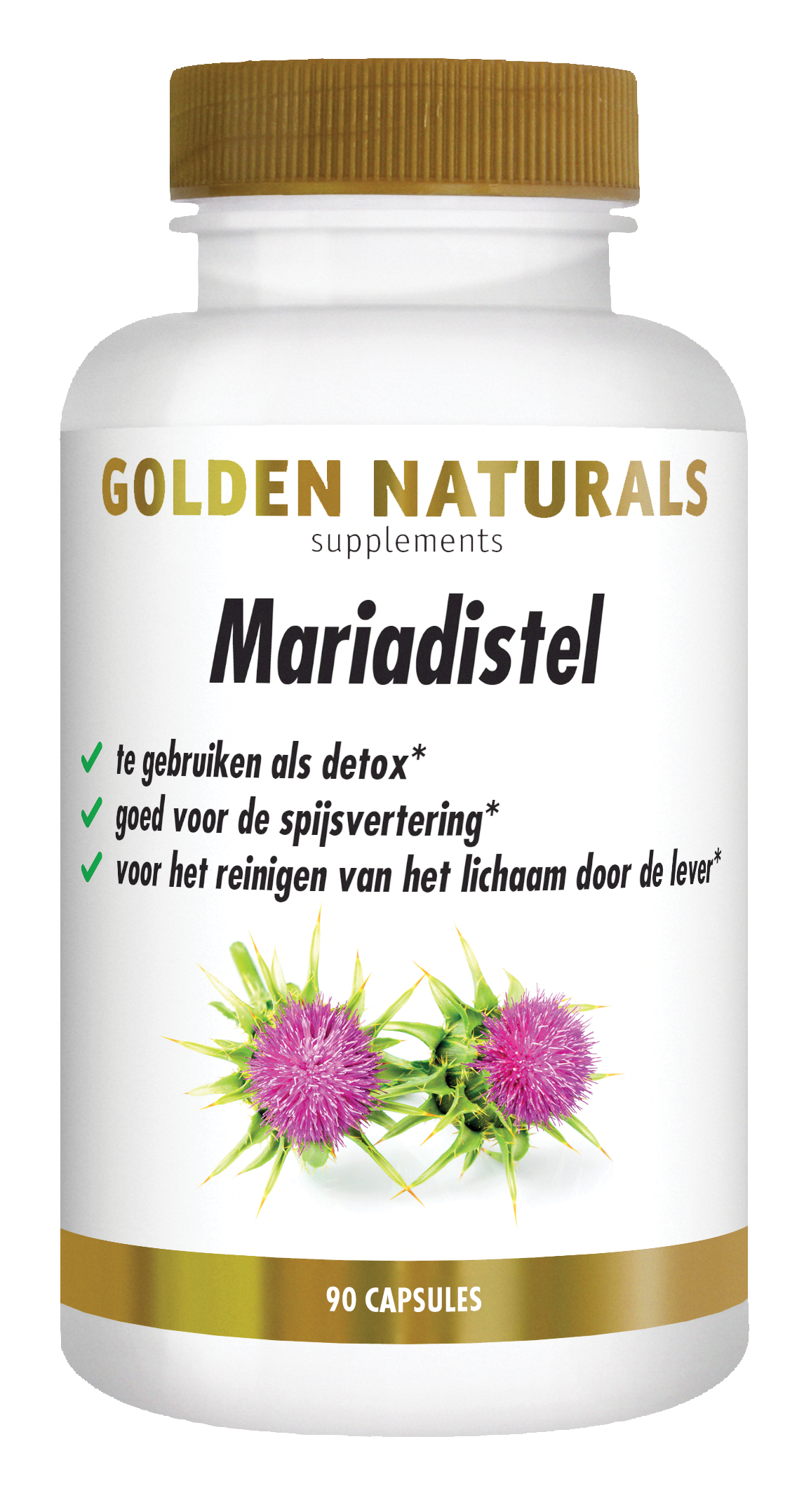 Golden Naturals Mariadistel 90.00 Vegetarische capsules