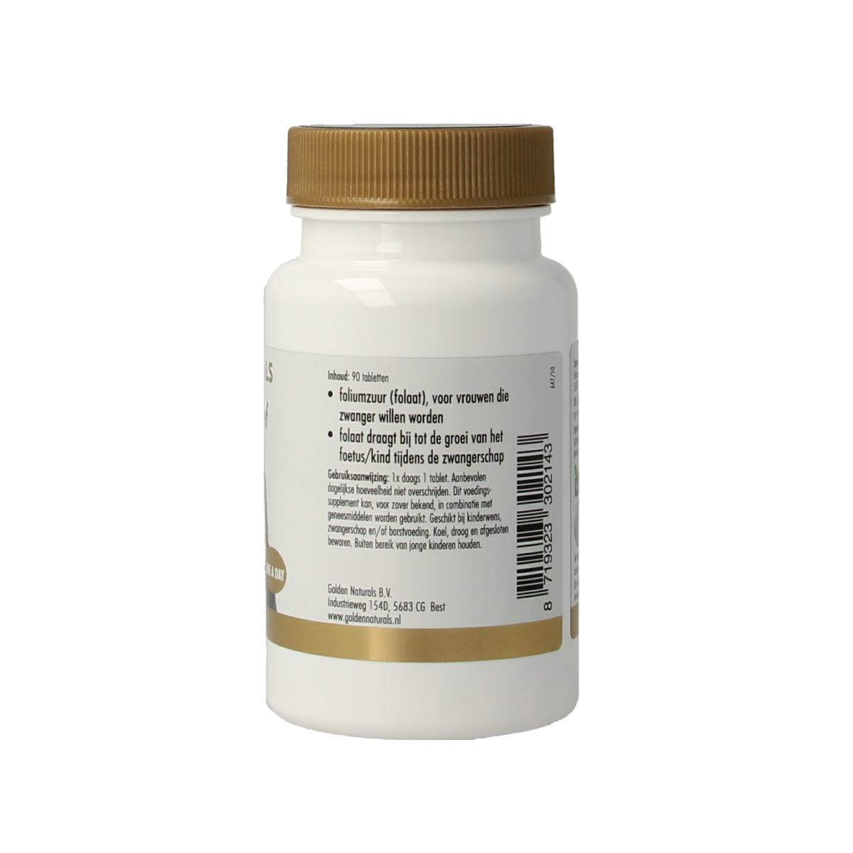 Golden Naturals Foliumzuur actief 90.00 Vegetarische capsules