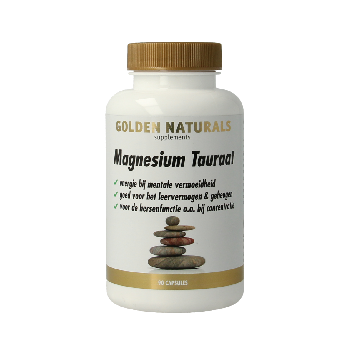 Golden Naturals Magnesium tauraat 90.00 Vegetarische capsules
