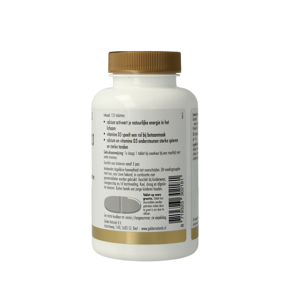 Golden Naturals Calcium & vitamine D3 120.00 Tabletten