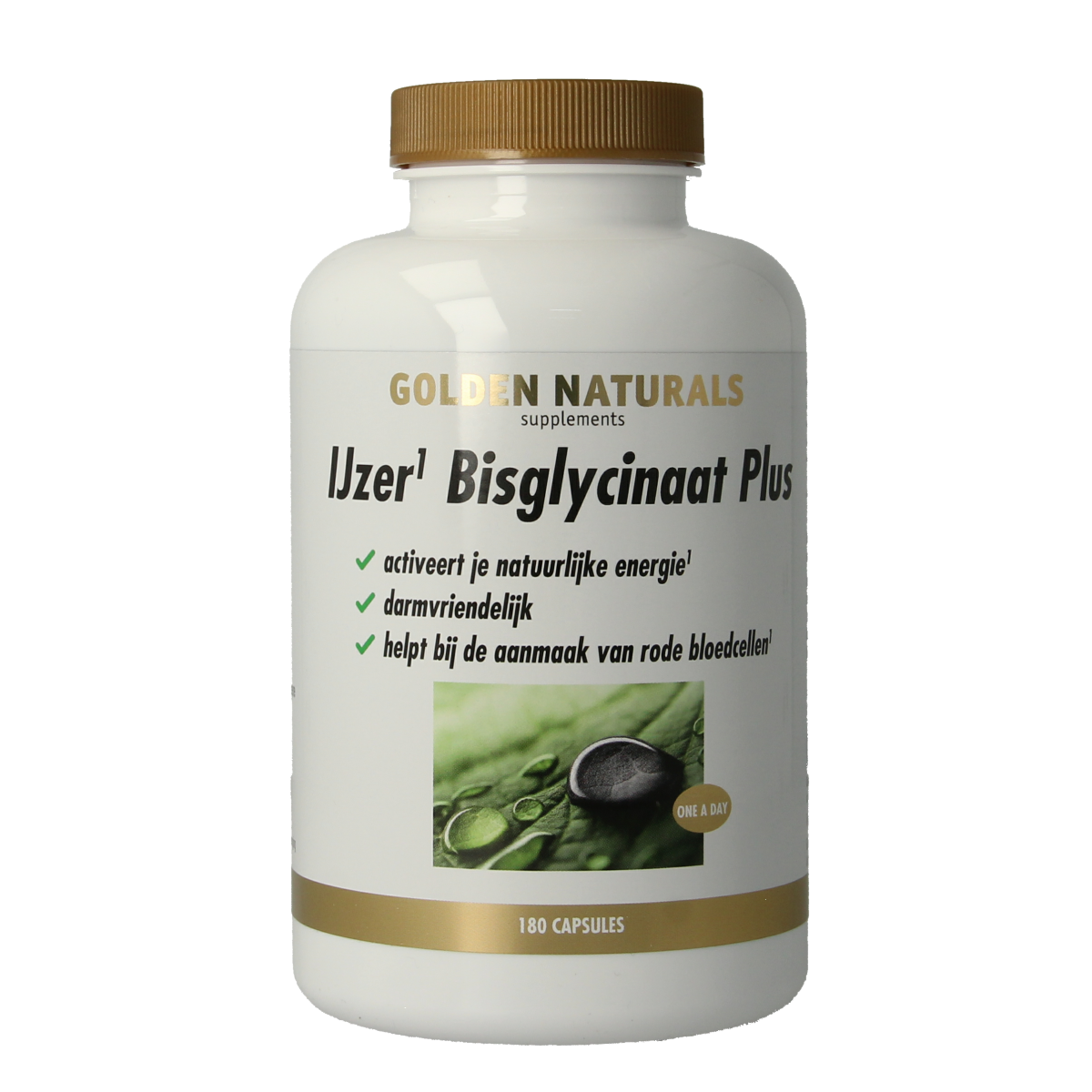 Golden Naturals IJzer bisglycinaat plus 180.00 Vegetarische capsules