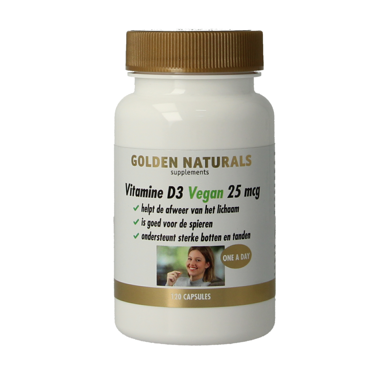 Golden Naturals Vitamine D3 25mcg vegan 120.00 Capsules