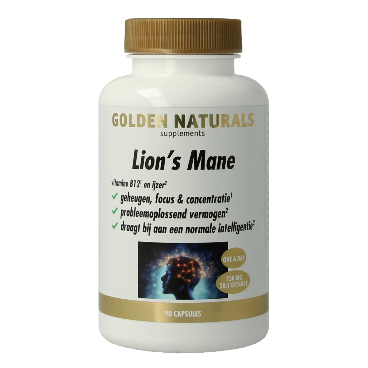 Golden Naturals Lion's mane 90.00 Vegetarische capsules