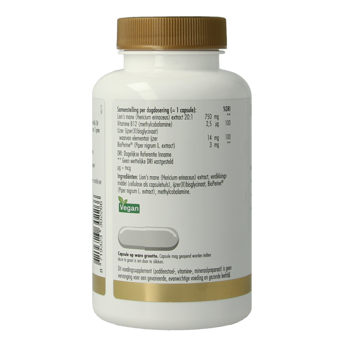 Golden Naturals Lion's mane 90.00 Vegetarische capsules