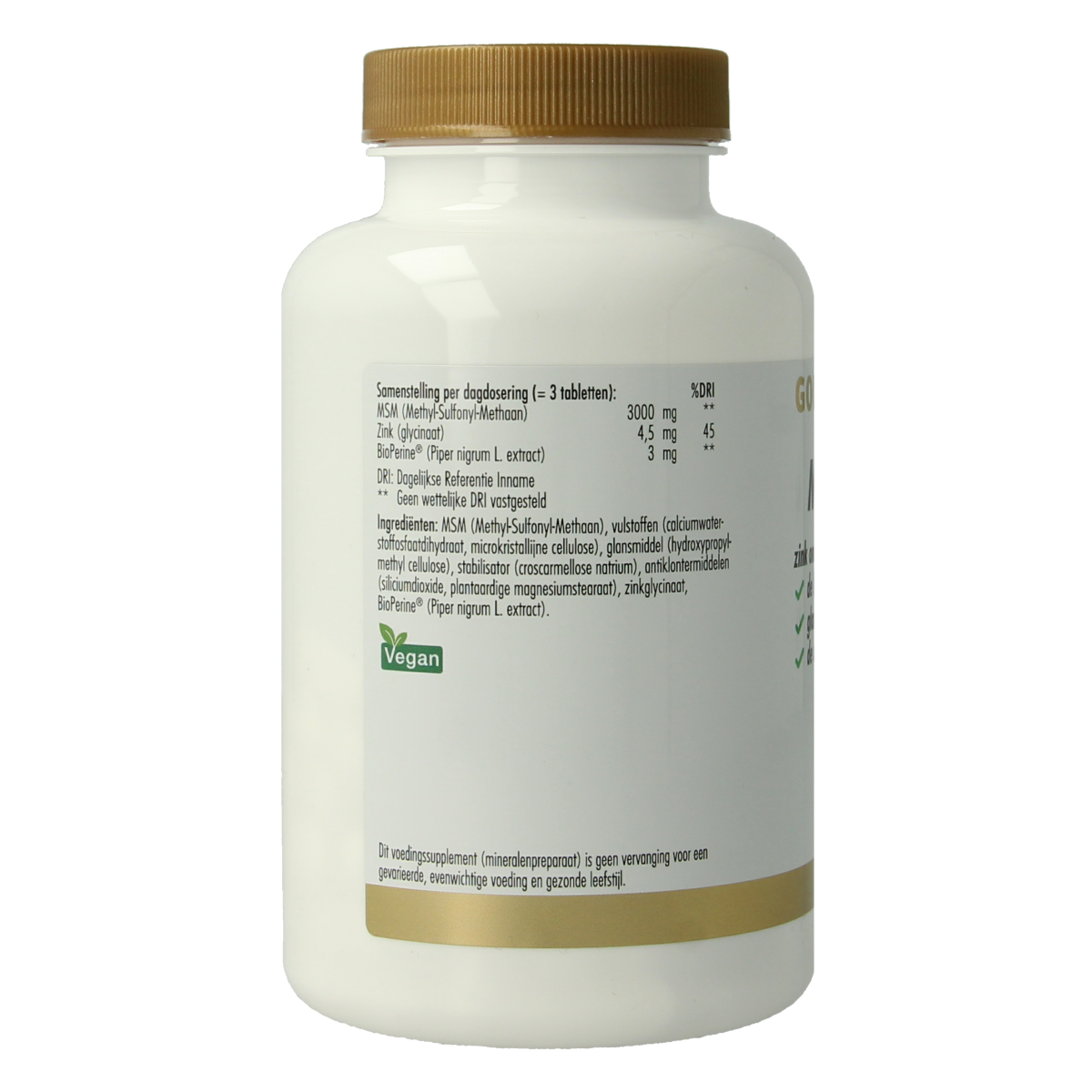 Golden Naturals MSM (zink & bioperine) 120.00 Tabletten