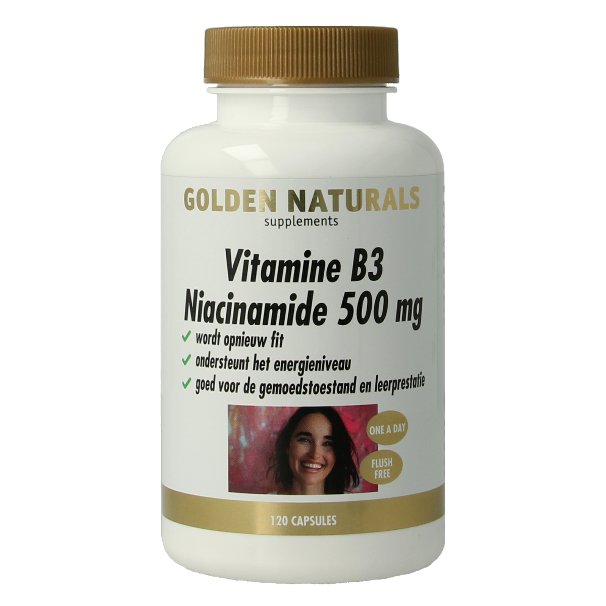 Golden Naturals Vitamine B3 niacinamide 120.00 Vegetarische capsules