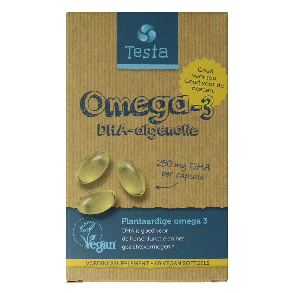 Testa Omega 3 algenolie 250mg DHA vegan NL 60.00 Vegetarische capsules