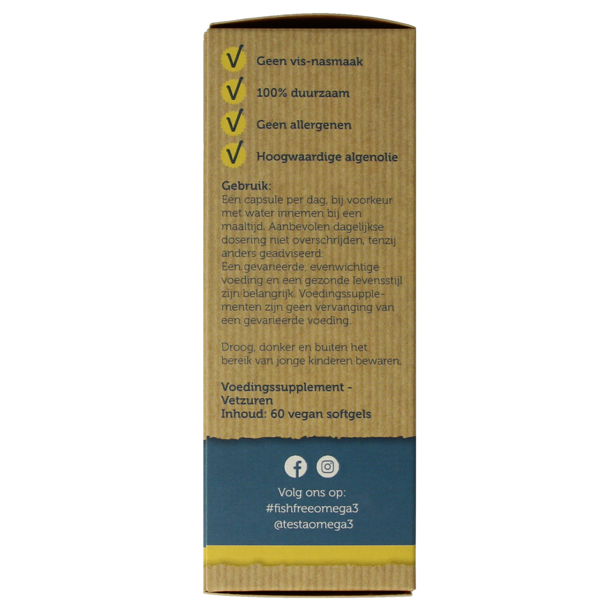 Testa Omega 3 algenolie 250mg DHA vegan NL 60.00 Vegetarische capsules