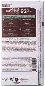 Chocolatemakers Gorilla extra puur 92% bio 80.00 Gram