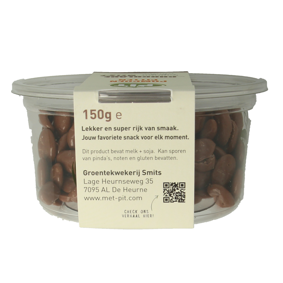 Met PIT Pompoenpitten melkchocolade 150.00 Gram