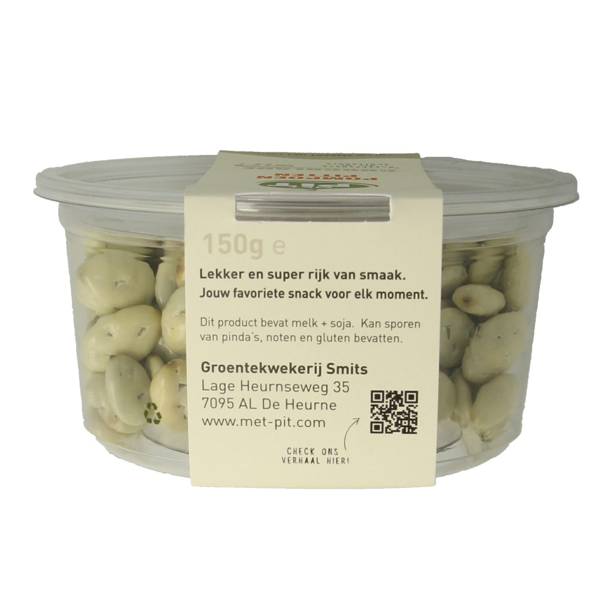 Met PIT Pompoenpitten witte chocolade 150.00 Gram