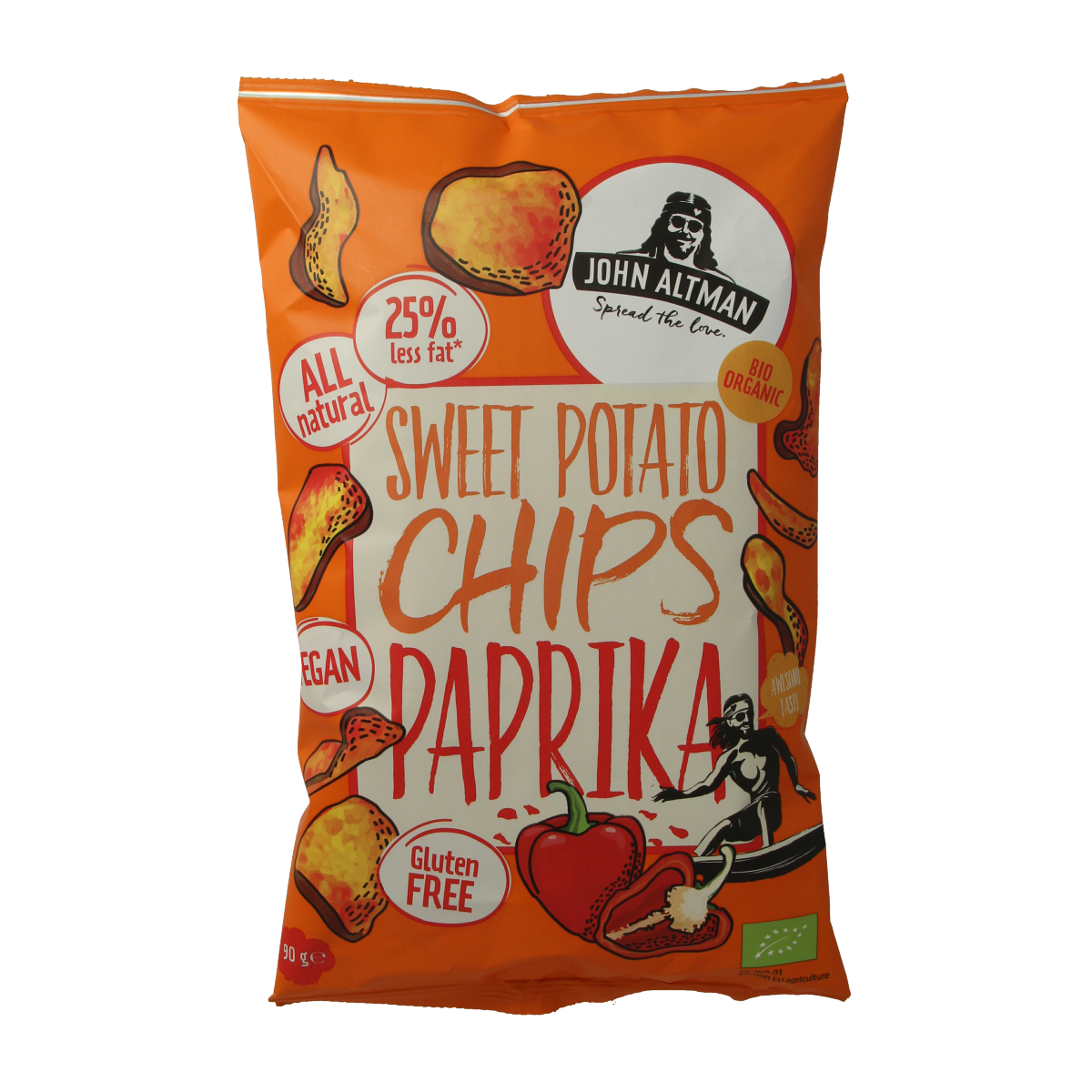 John Altman Zoete aardappel chips paprika bio 90.00 Gram