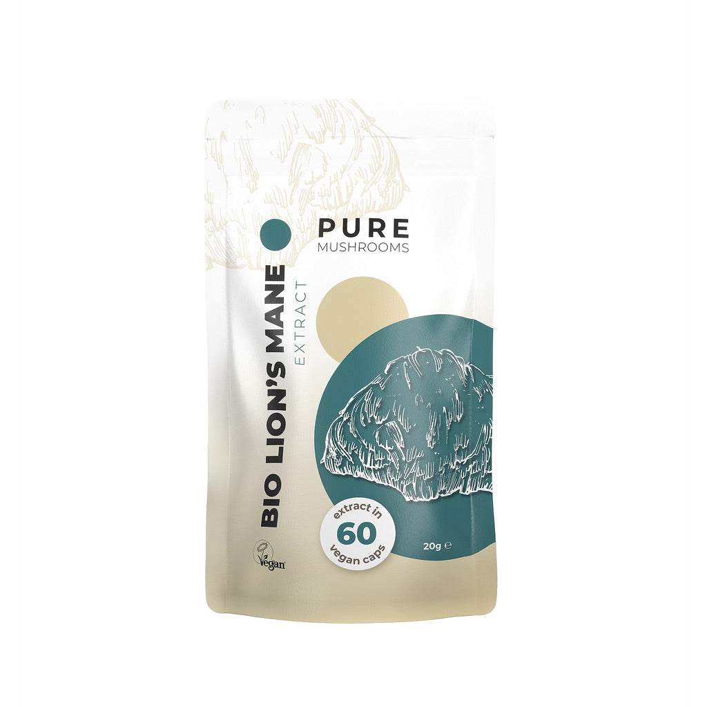 Pure Mushrooms Lion's mane paddenstoelen extract bio 60.00 Vegetarische capsules