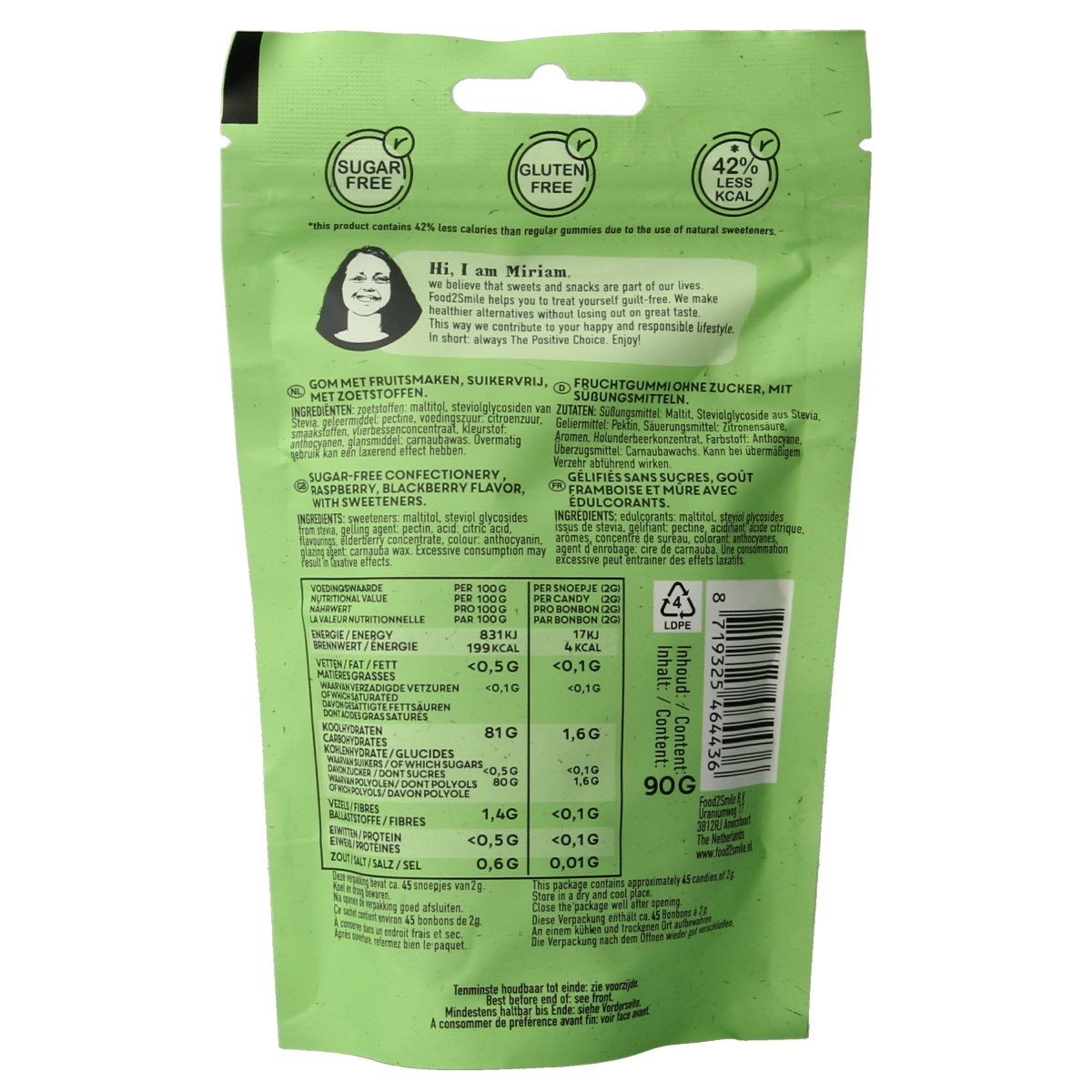 Food2Smile Very berry suikervrij glutenvrij lactosevrij 90.00 Gram