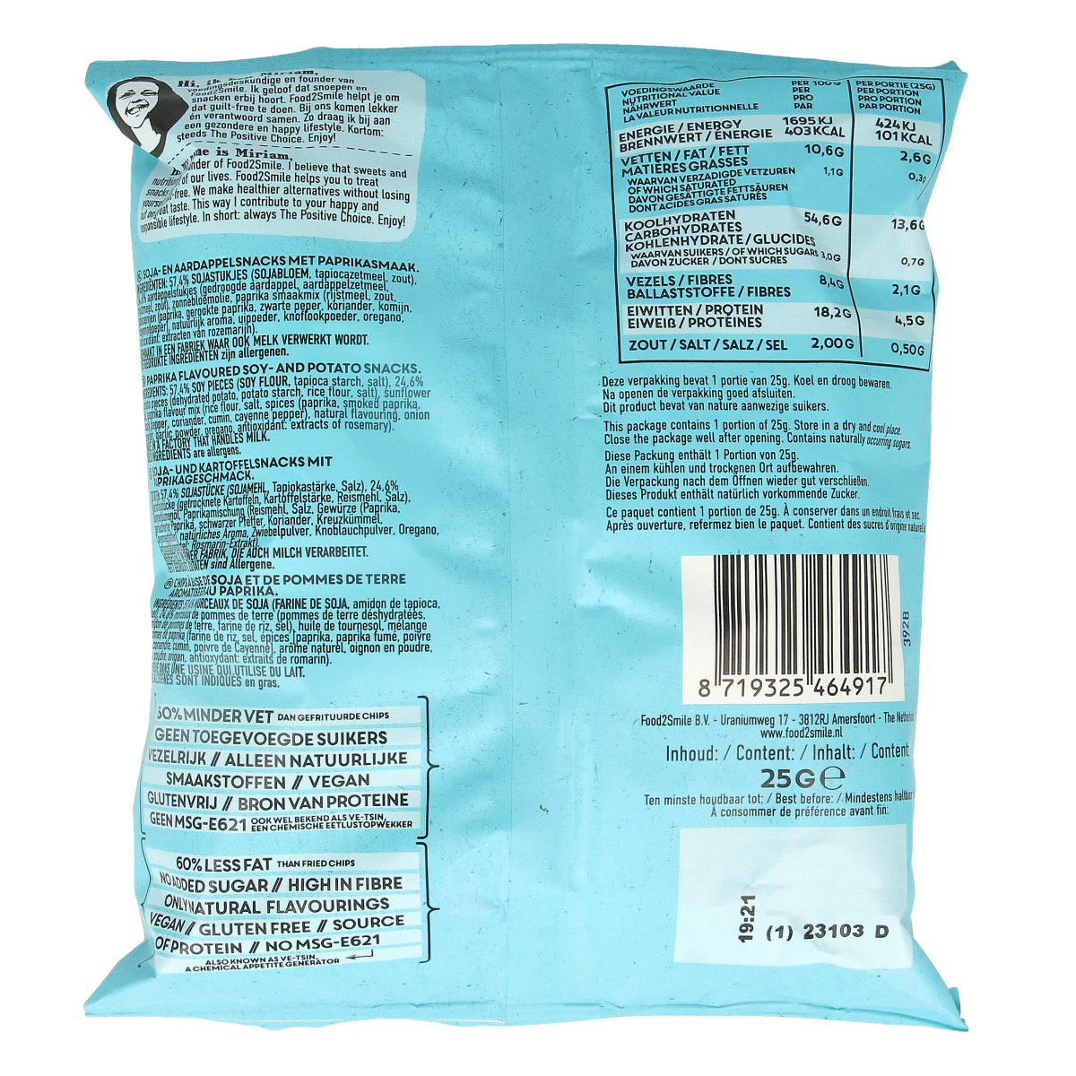 Food2Smile Popped chips paprika 25.00 Gram