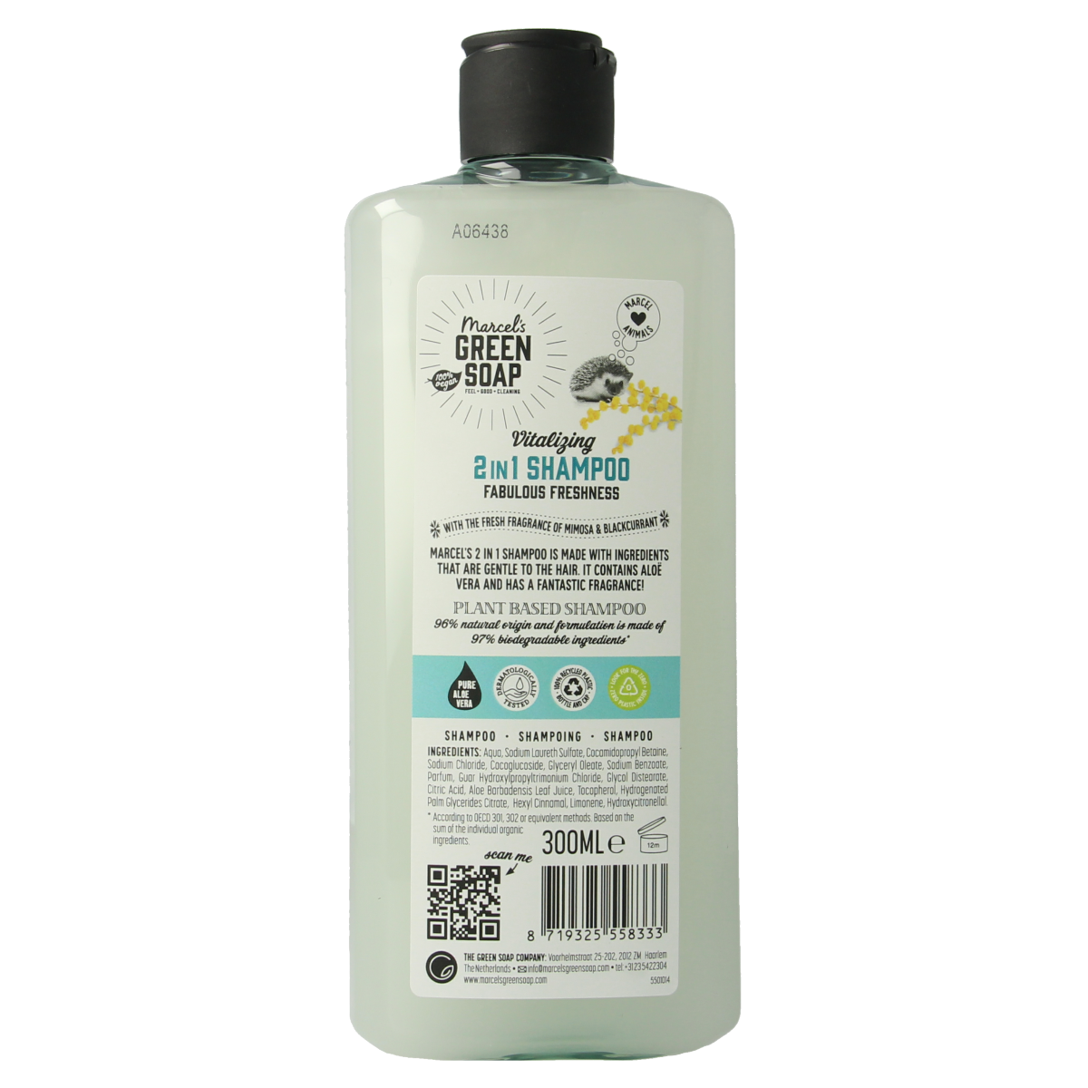 Marcel's Green Soap Shampoo & conditioner 2in1 mimosa zwarte bes 300.00 Milliliter