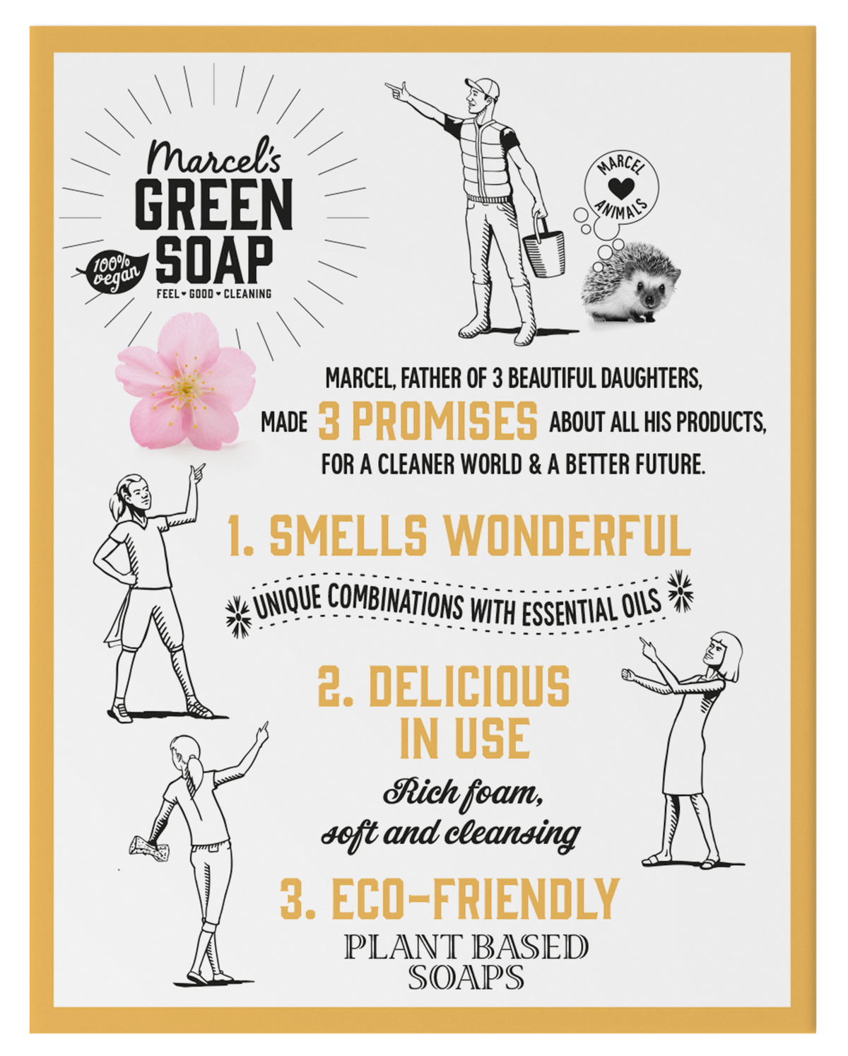 Marcel's Green Soap Shampoo bar vanille & kersenbloesem 90.00 Gram